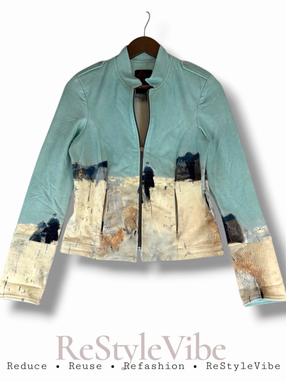 AVENTURES DES TOILES Women’s Size 38 XS/S Jacket Coat Moto Style Knit Stretch